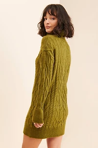 525 Turtleneck Cable Mini Dress