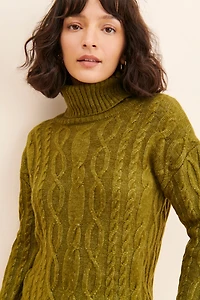 525 Turtleneck Cable Mini Dress