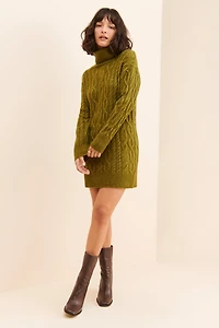 525 Turtleneck Cable Mini Dress
