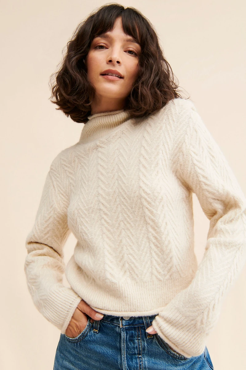 ASTR the Label Carlota Mock Neck Sweater