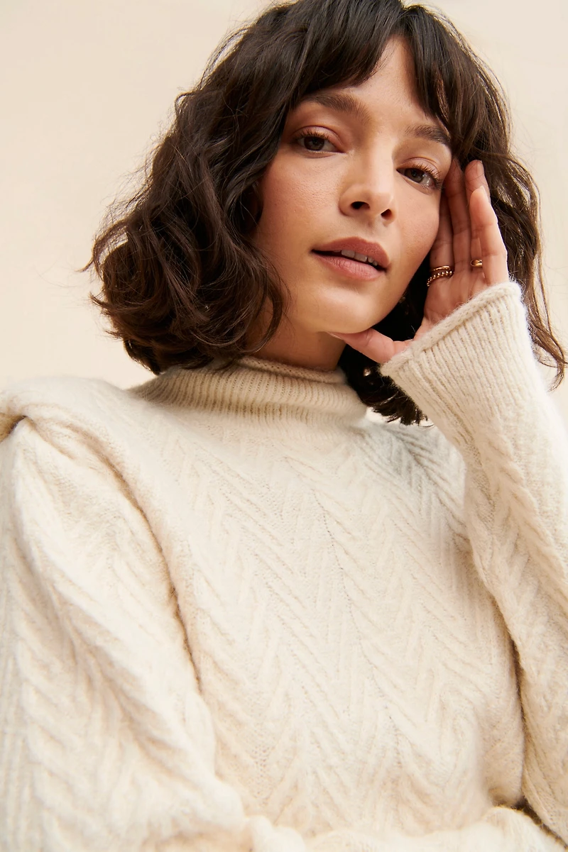 ASTR the Label Carlota Mock Neck Sweater