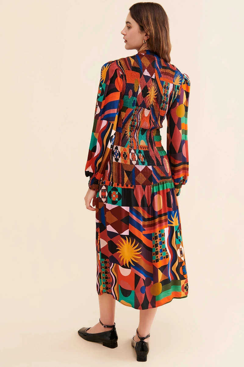 FARM Rio Tropical Smocked Dress