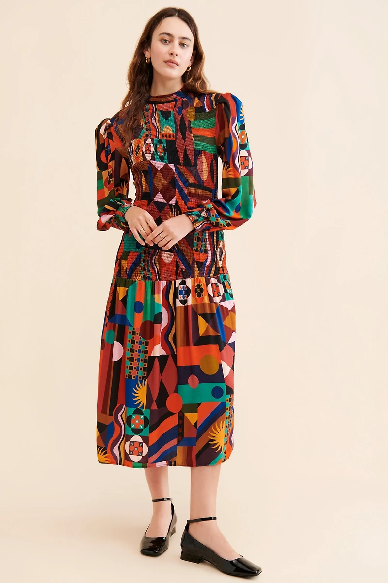 FARM Rio Tropical Smocked Dress