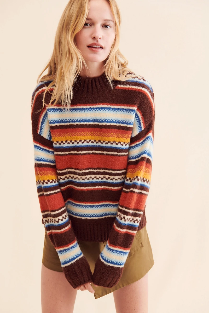 Callahan Lora Striped Turtleneck Sweater