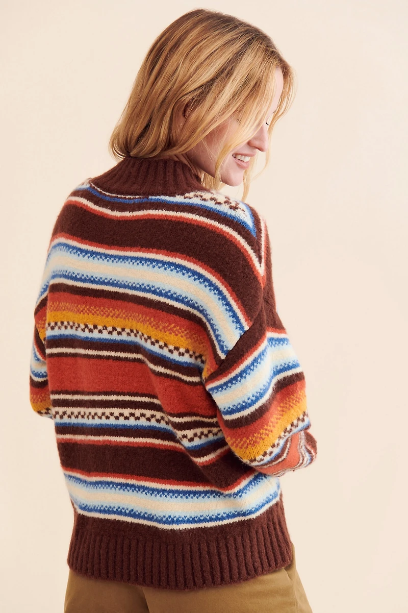 Callahan Lora Striped Turtleneck Sweater