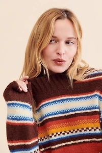 Callahan Lora Striped Turtleneck Sweater