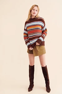 Callahan Lora Striped Turtleneck Sweater