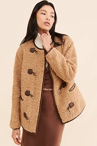 Avec Les Filles Faux Fur Toggle Coat