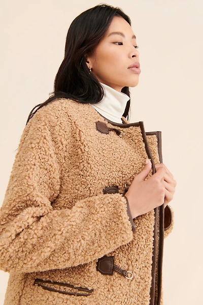 Avec Les Filles Faux Fur Toggle Coat