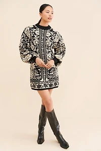 FARM Rio Pineapple Garden Mini Knit Dress