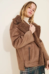 Pilcro Reversible Faux-Shearling Coat
