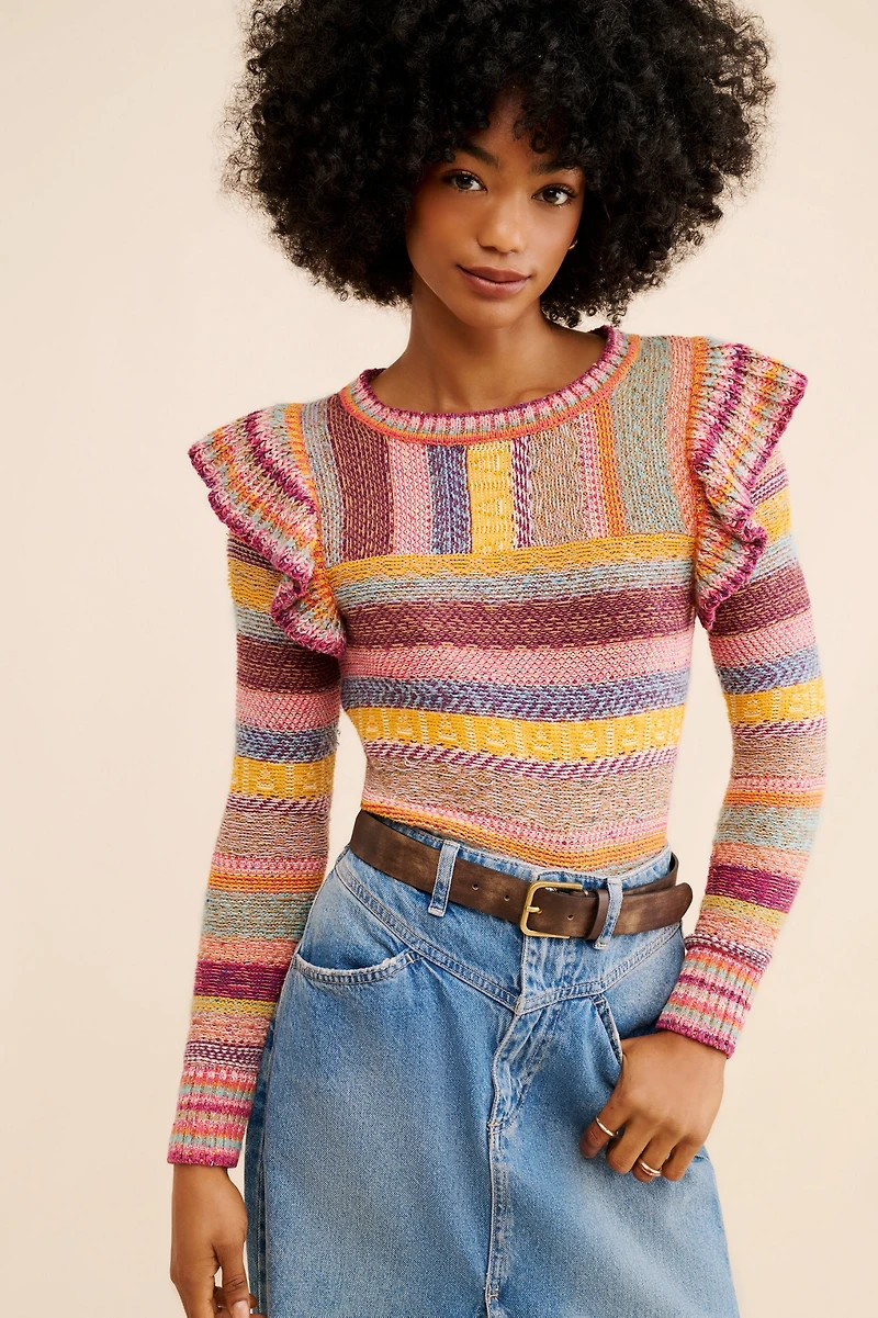 Pilcro Ruffled Sweater