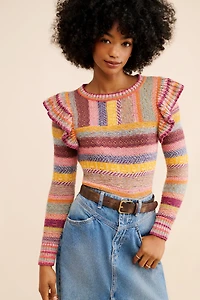 Pilcro Ruffled Sweater
