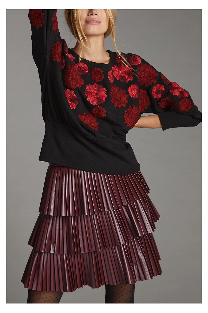 Maeve Floral Embroidered Sweatshirt