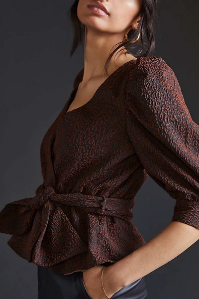 Hutch Jacquard Wrap Blouse