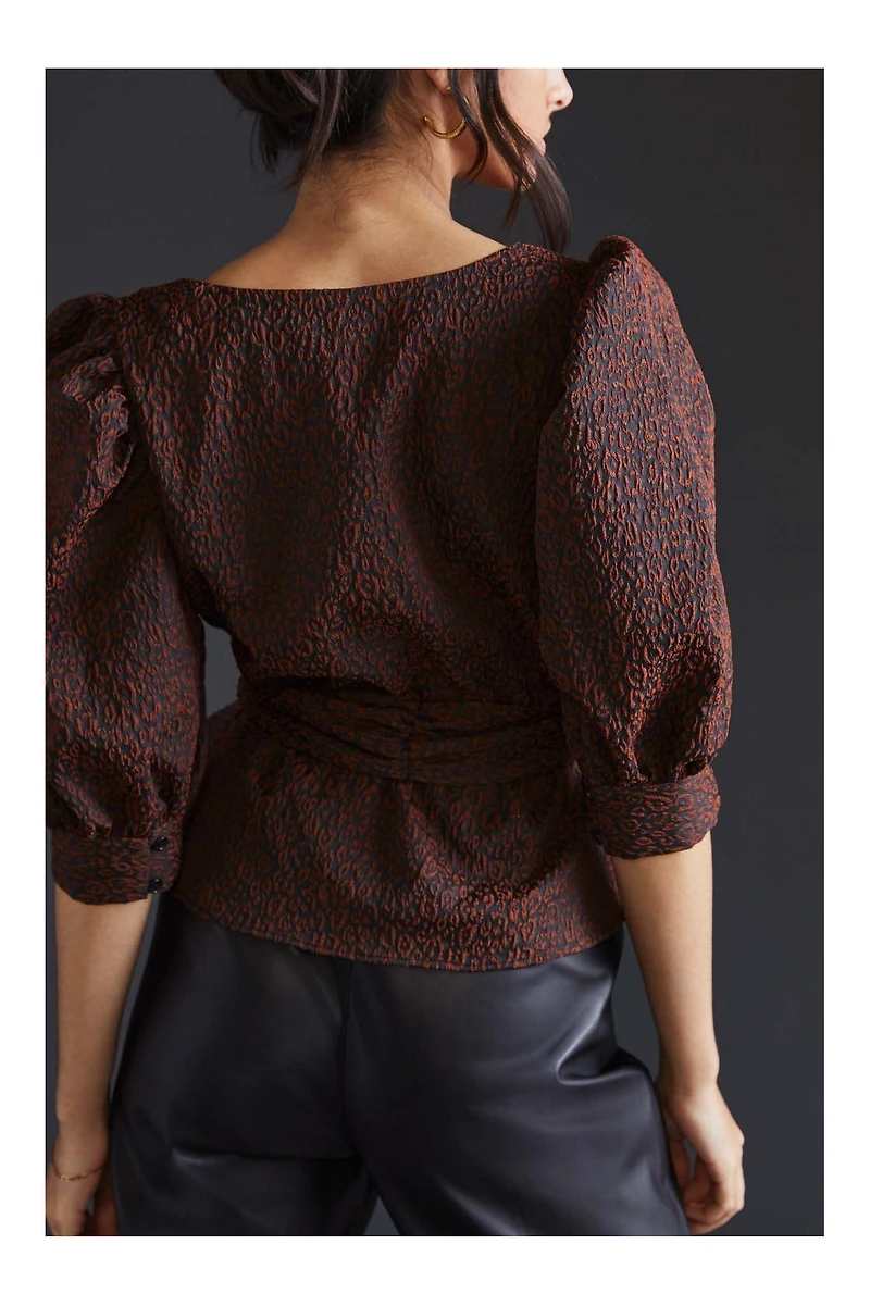 Hutch Jacquard Wrap Blouse