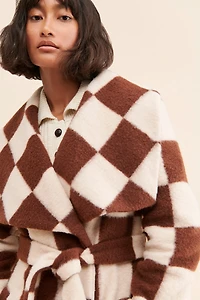 Hutch Checkerboard Fuzzy Overcoat