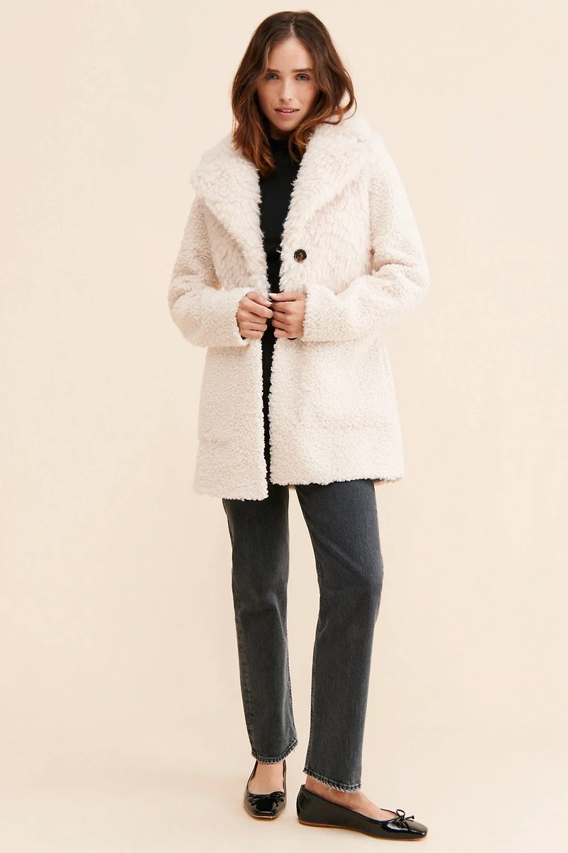 Noize Glenn Faux Fur Mix Coat