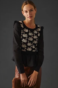 Maeve Layered Blouse & Sweater Vest