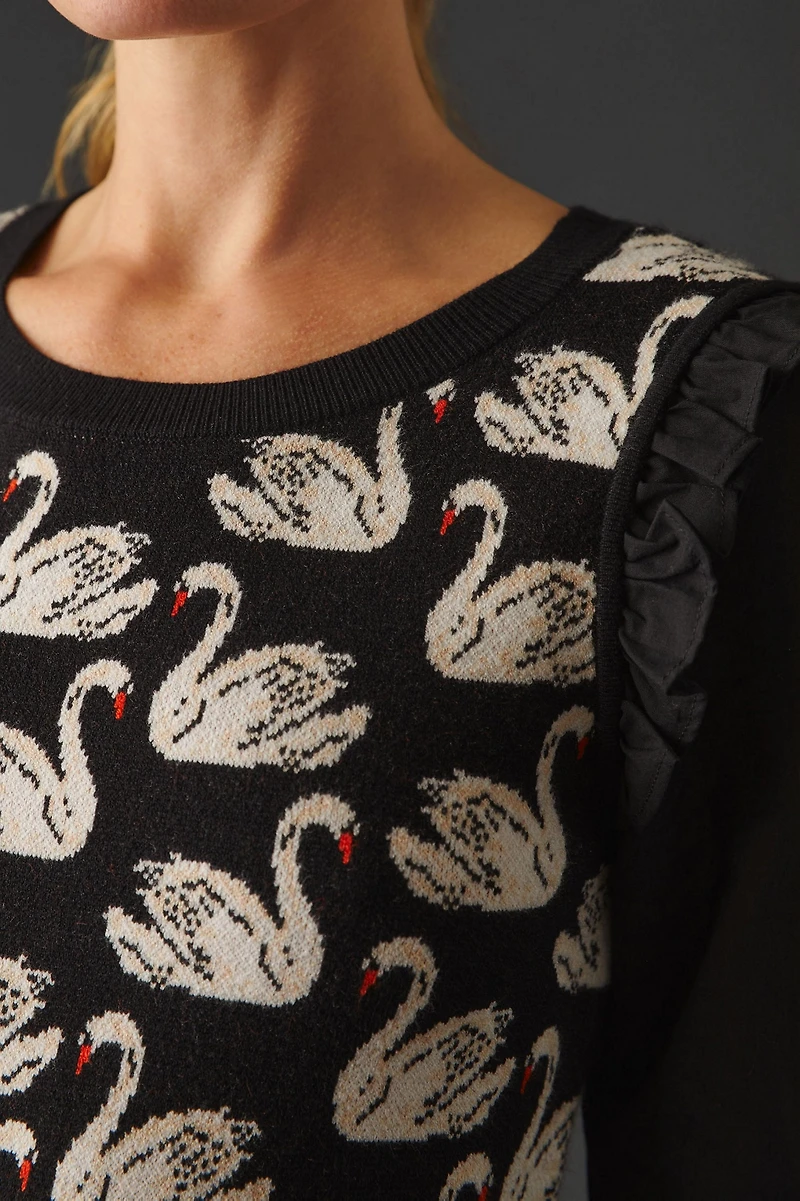 Maeve Layered Blouse & Sweater Vest