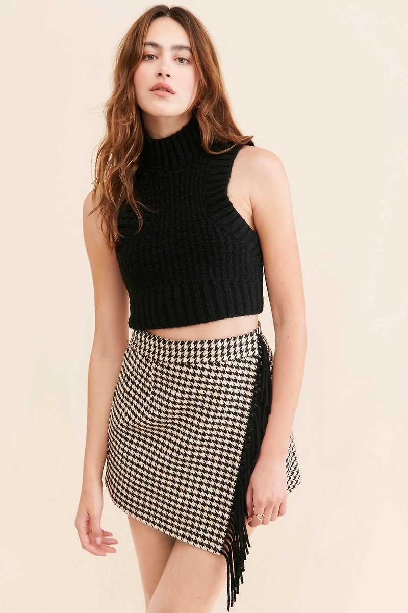 Mare Fringe Blanket Mini Skirt