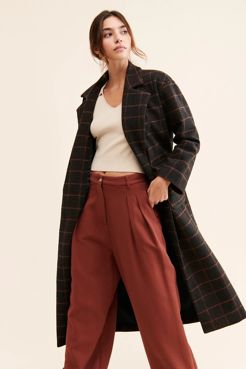 Hutch Windowpane Oversized Plaid Overcoat