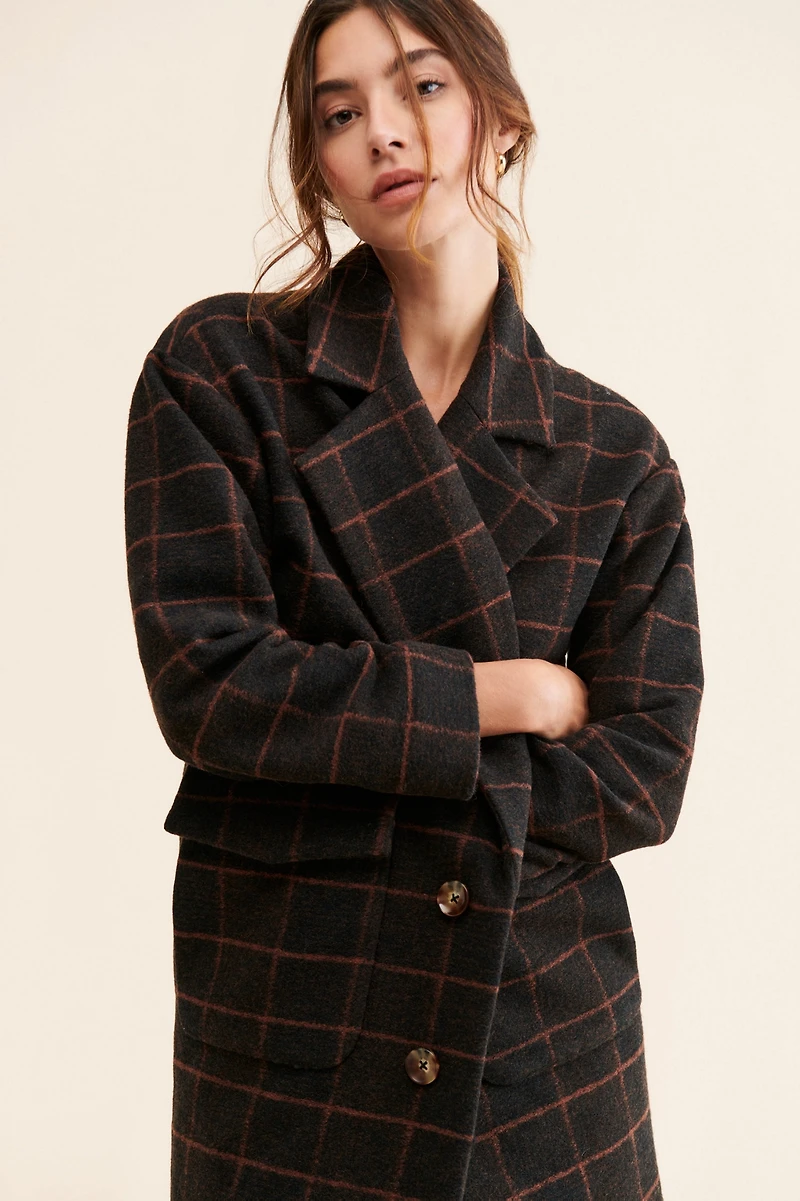 Hutch Windowpane Oversized Plaid Overcoat