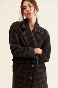 Hutch Windowpane Oversized Plaid Overcoat