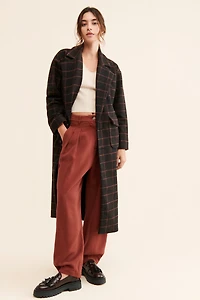 Hutch Windowpane Oversized Plaid Overcoat