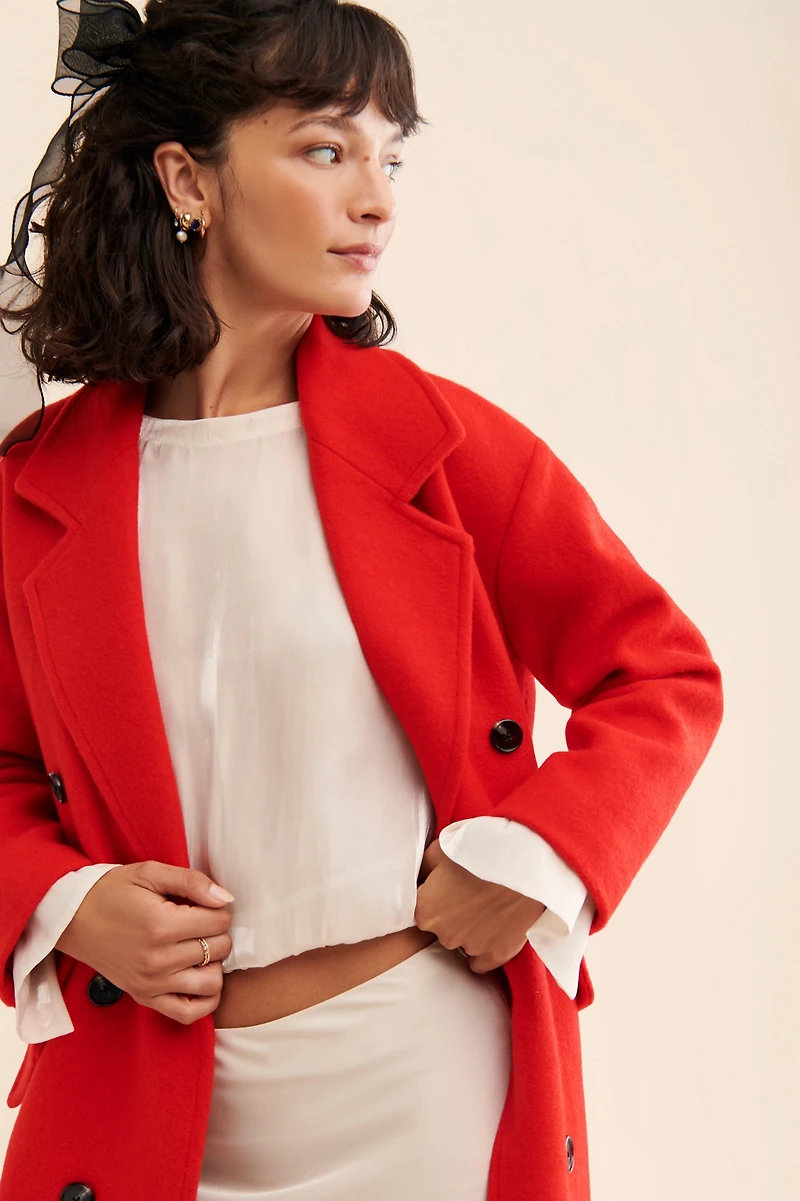 Line + Dot Paola Oversized Double-Breasted Coat