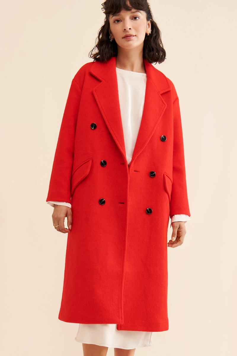 Line + Dot Paola Oversized Double-Breasted Coat