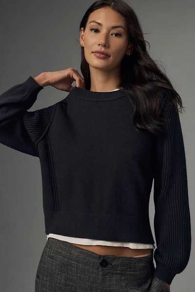 Pilcro Buckled Open-Back Sweater