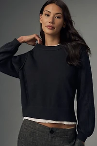 Pilcro Buckled Open-Back Sweater