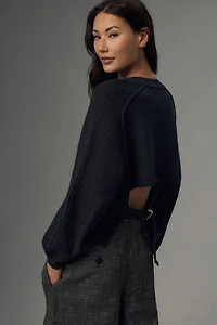 Pilcro Buckled Open-Back Sweater