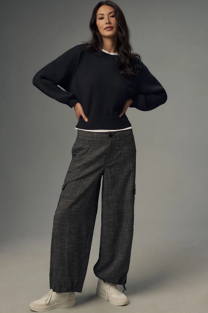 Pilcro Buckled Open-Back Sweater