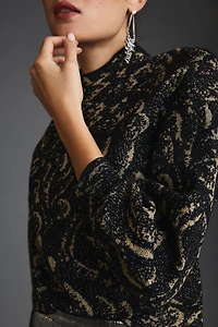 Floral Mock Neck Sweater