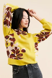 Floral Mock Neck Sweater
