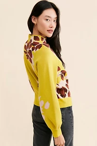 Floral Mock Neck Sweater