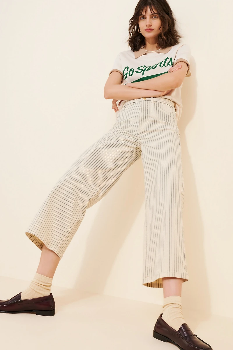 DL1961 Hepburn Stripe Wide Leg Jeans