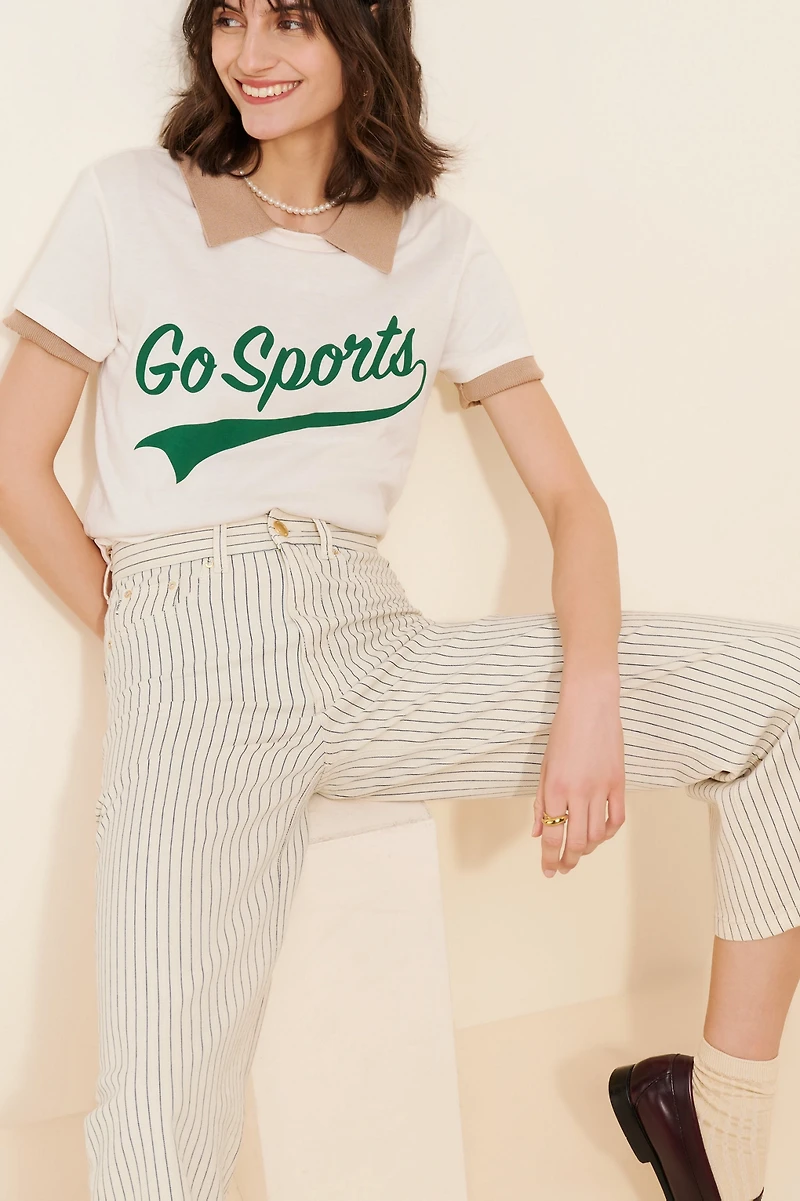 DL1961 Hepburn Stripe Wide Leg Jeans