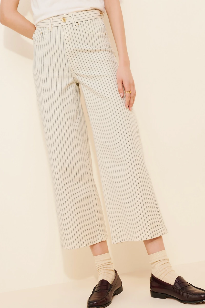 DL1961 Hepburn Stripe Wide Leg Jeans