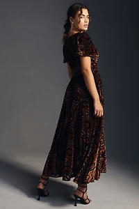 Catalina Burnout Velvet Dress