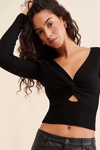 ASTR the Label Rylee Twist-Front Sweater