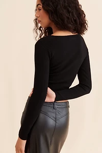 ASTR the Label Rylee Twist-Front Sweater