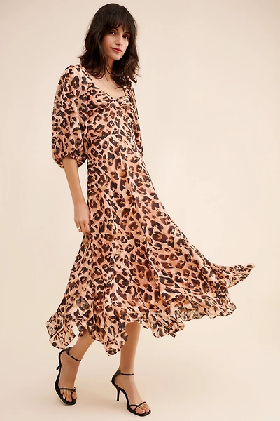 Hutch Twist Puff Midi Dress