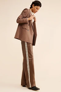 FRENCHMAUVE Rebecca Side Stripe Vegan Leather Pants