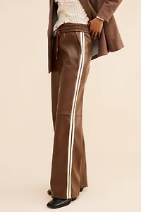 FRENCHMAUVE Rebecca Side Stripe Vegan Leather Pants