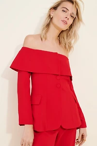 Extro Vert Off-The-Shoulder Structured Blazer