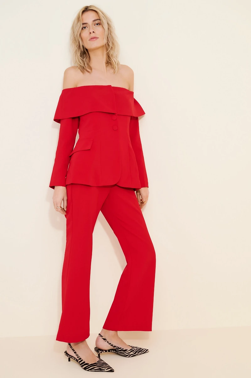 Extro Vert Off-The-Shoulder Structured Blazer