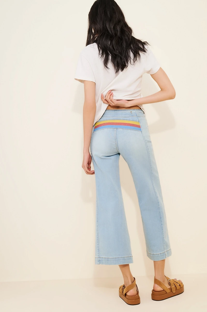 Pilcro Rainbow High-Rise Crop-Flare Jeans